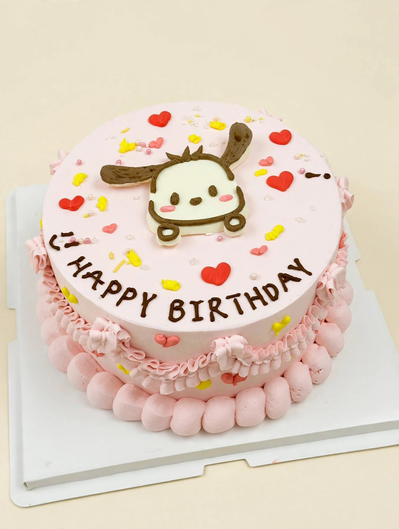 Pompompurin Pink Heart Cake — HoneyMe Bakery, Bellevue