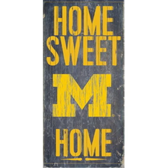 Michigan Wolverines Wood Home Sweet Home Sign 6x12"
