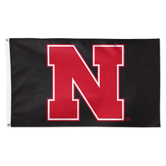 Nebraska Huskers Deluxe Black Flag 3x5'