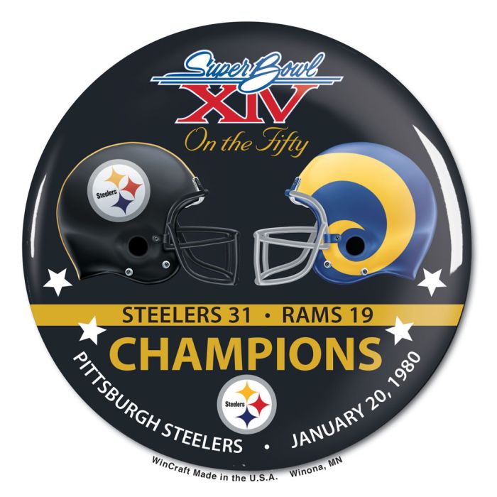 Pittsburgh Steelers Super Bowl XIV Champions Button