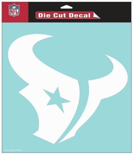 Houston Texans White Perfect Cut Decal 8x8"