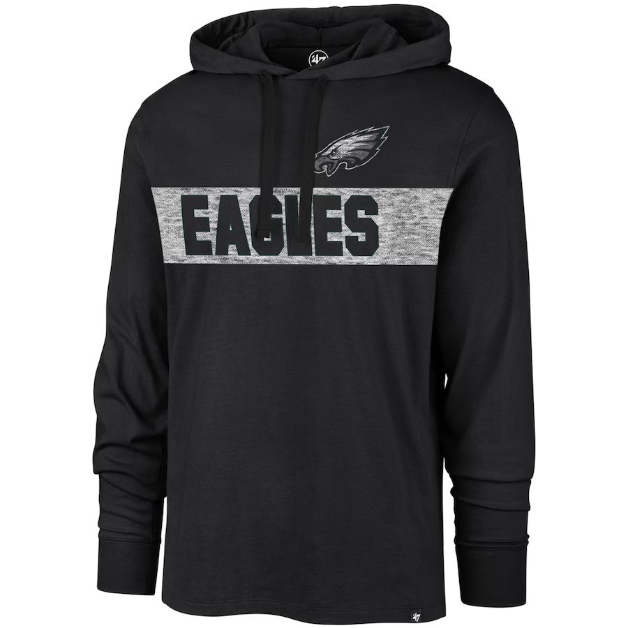 Philadelphia Eagles Jet Black Regional Headline Hooded Long Sleeve Shirt
