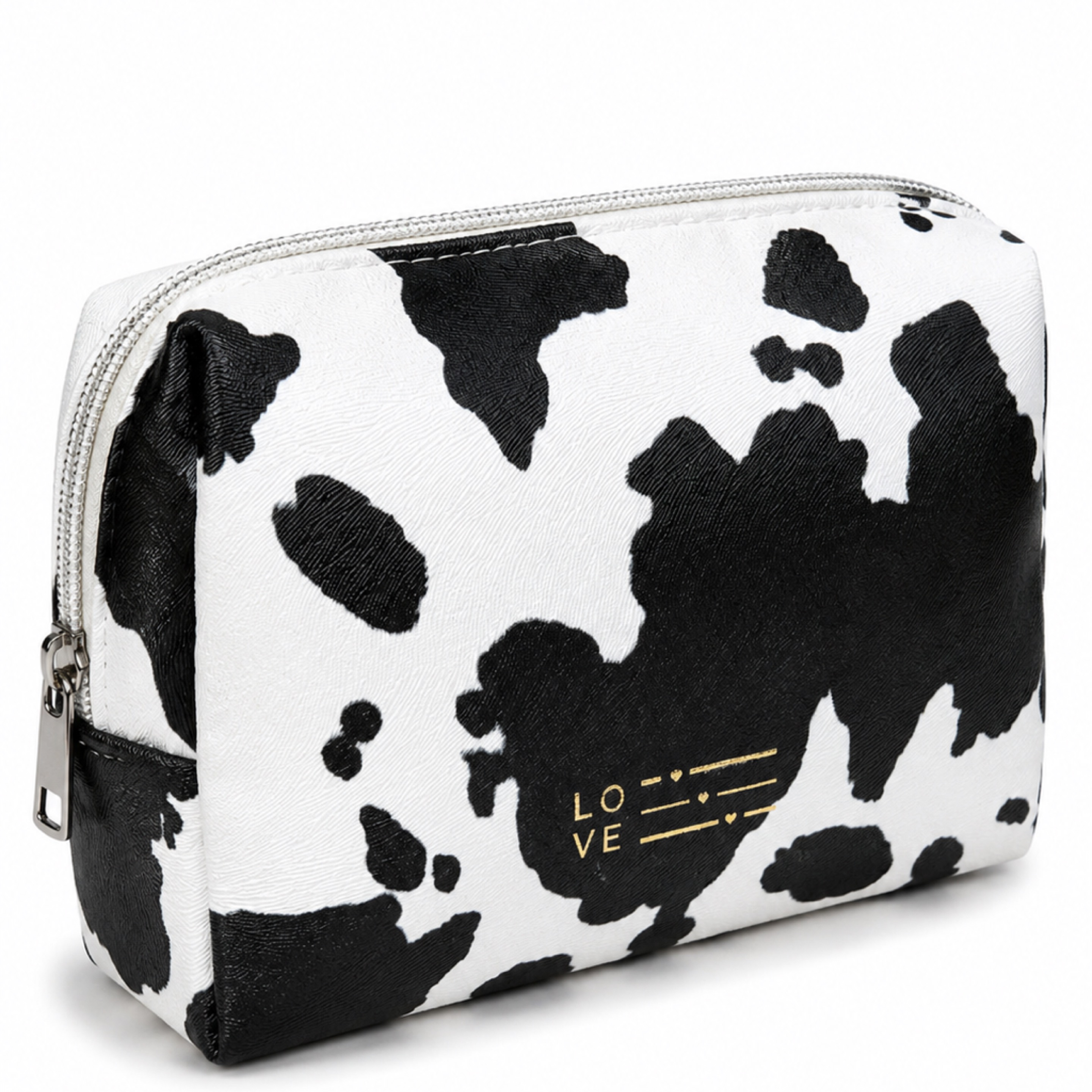 Cow Print Makeup & Travel Cosmetic Bag