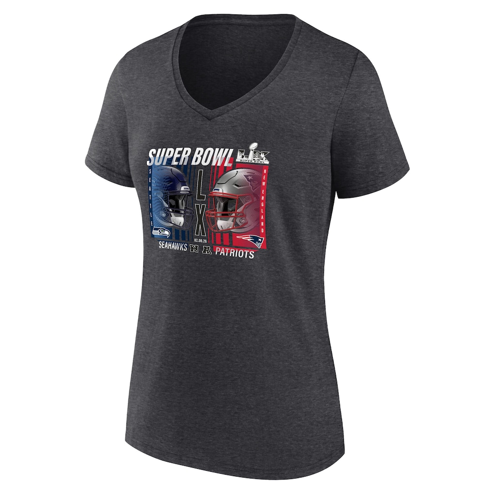 Seattle Seahawks Vs New England Patriots Ladies Super Bowl LX Dueling Shirt