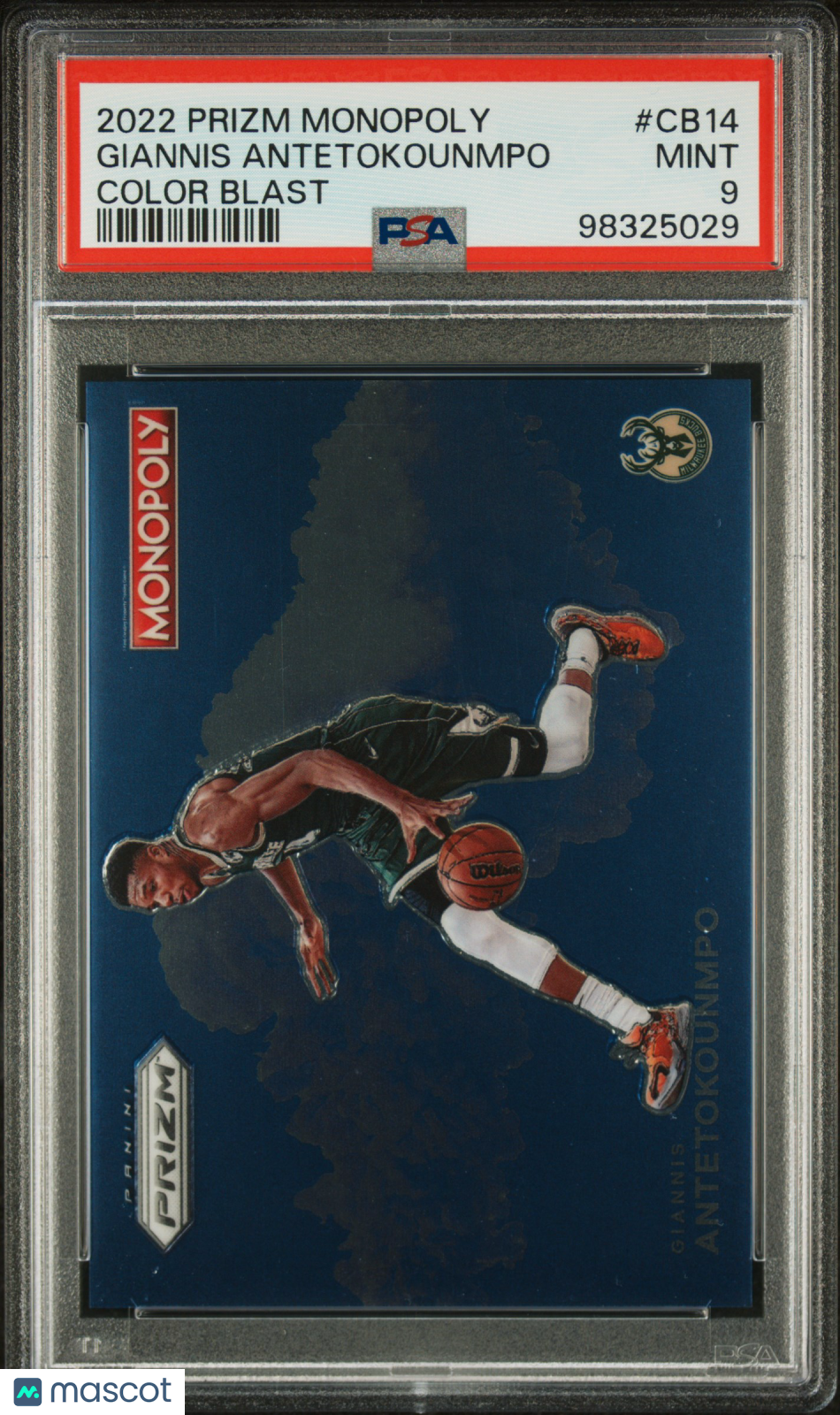 2022 Panini Prizm Monopoly Color Blast Giannis Antetokounmpo #CB14 PSA 9