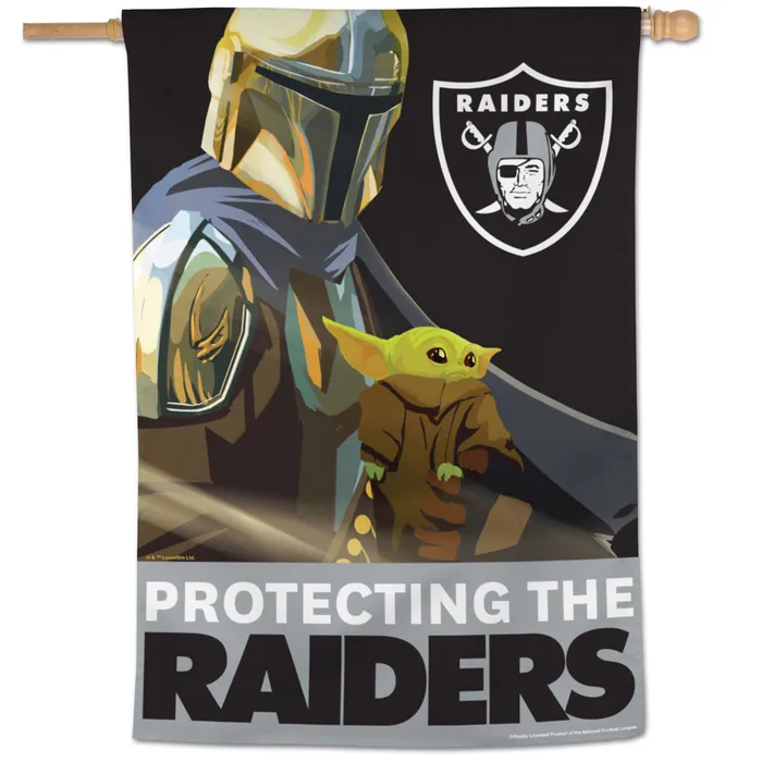 Las Vegas Raiders Madalorian Theme Vertical House Flag 28x40"