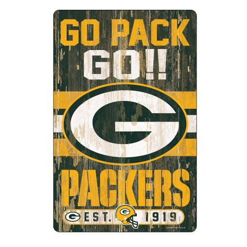 Green Bay Packers Wood Slogan Sign 11x17"