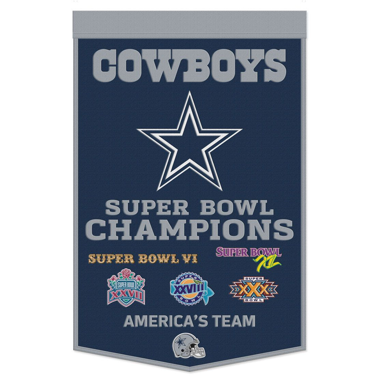 Dallas Cowboys Wool Dynasty Championship Banner 24x38"