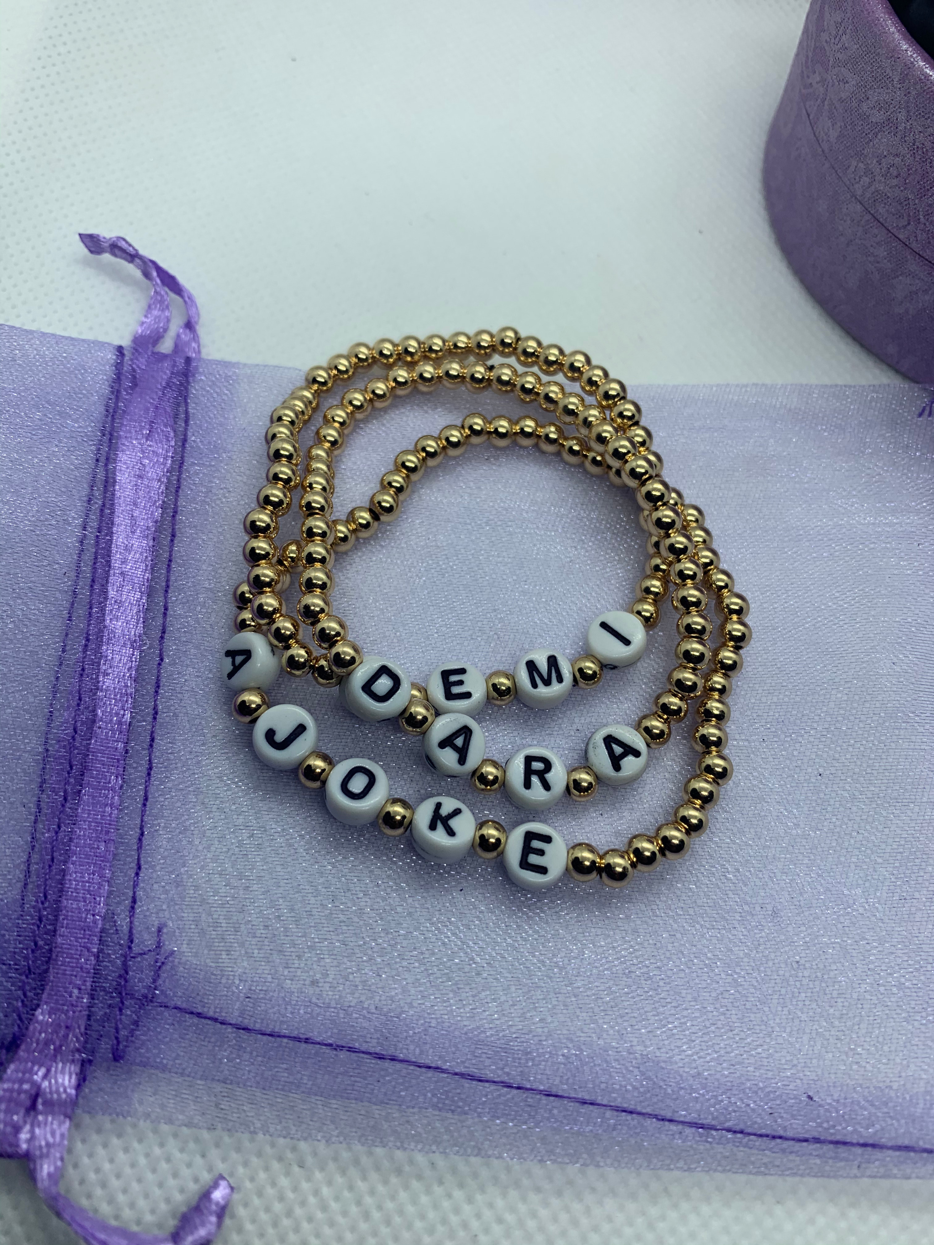 Gold Filled Custom Word Bracelets view 4