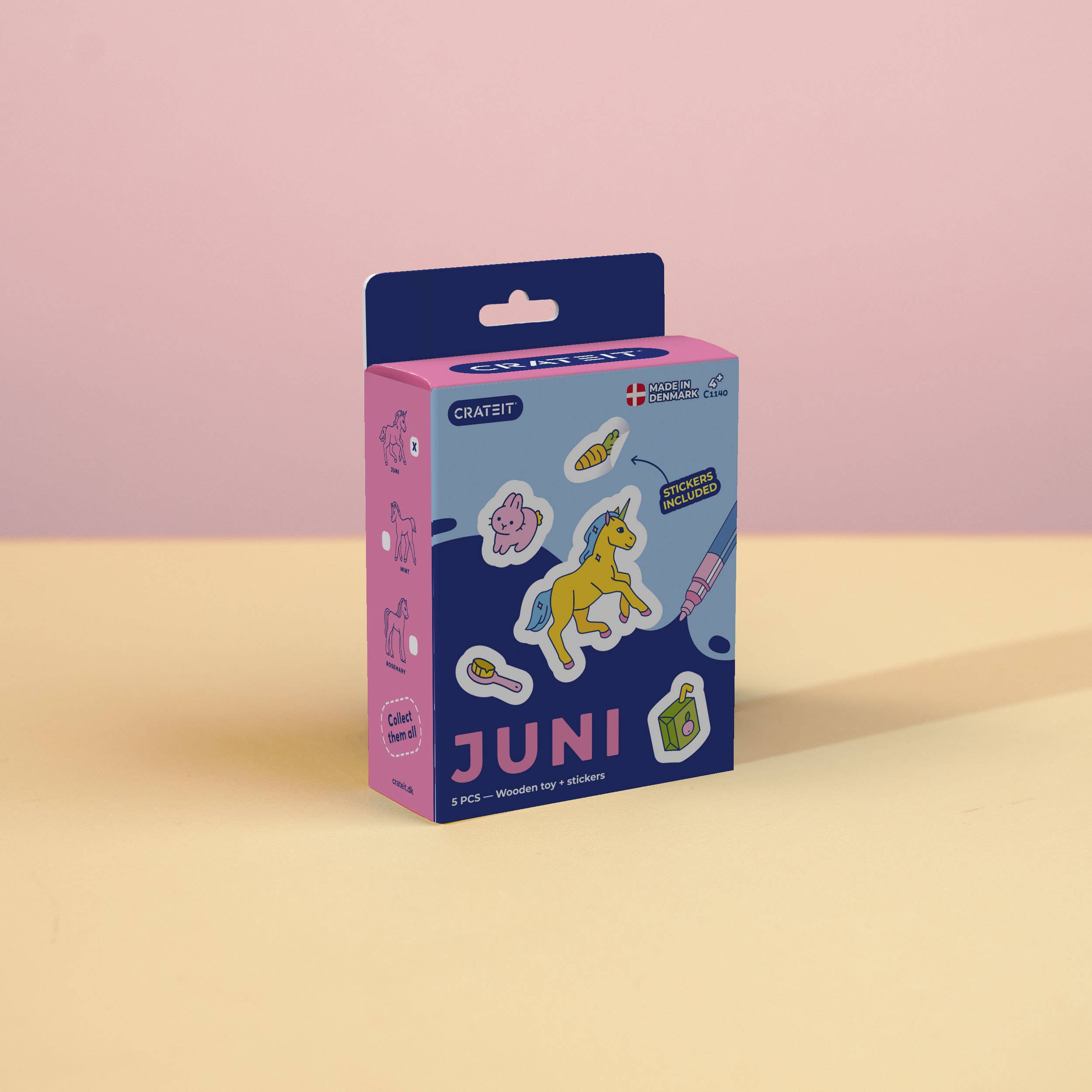 Unicorn | Juni | Crateit | Wooden Toy Kit: Multi-Coloured