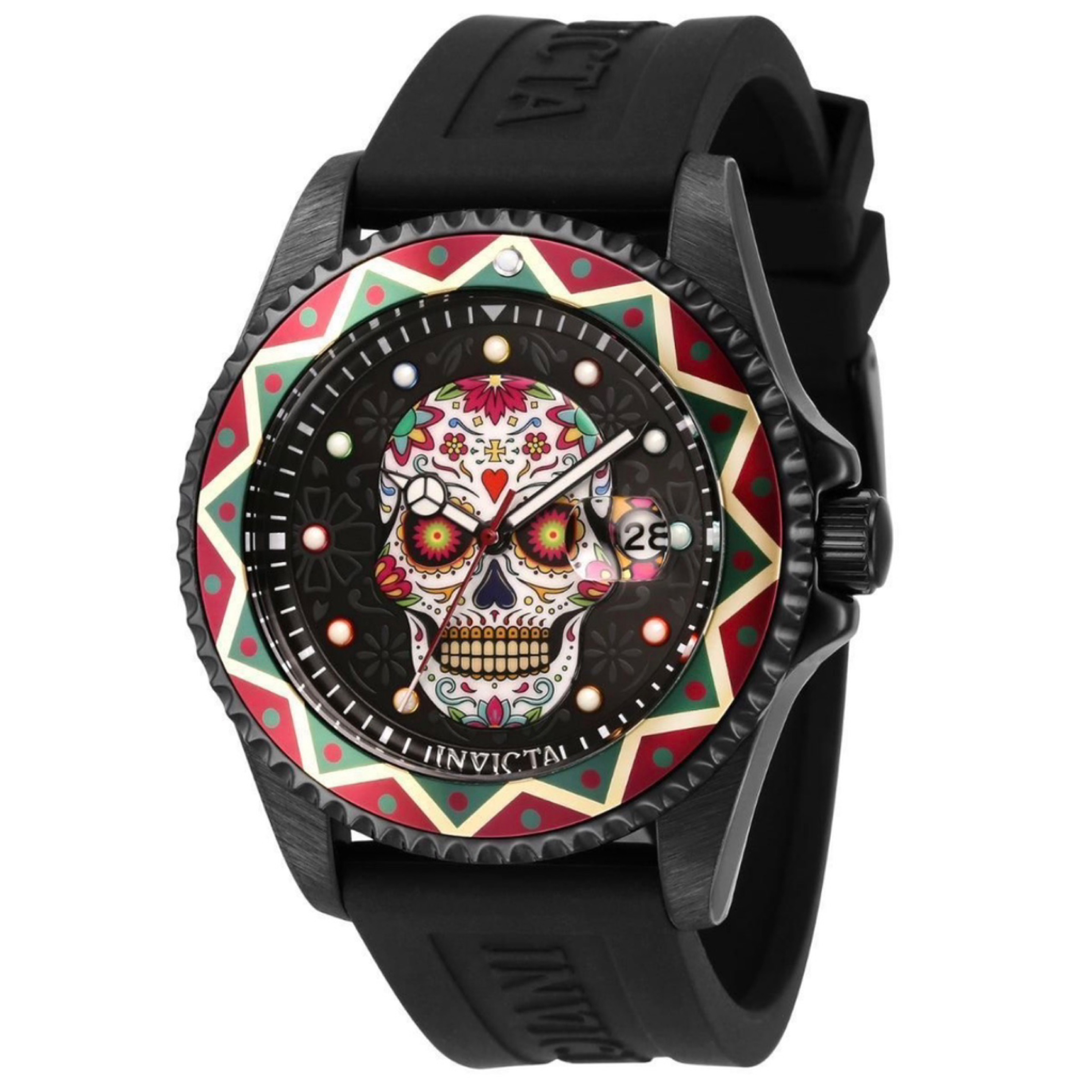 Invicta Pro Diver Dia De Los Muertos Watch - 43mm W/ Impact Case 