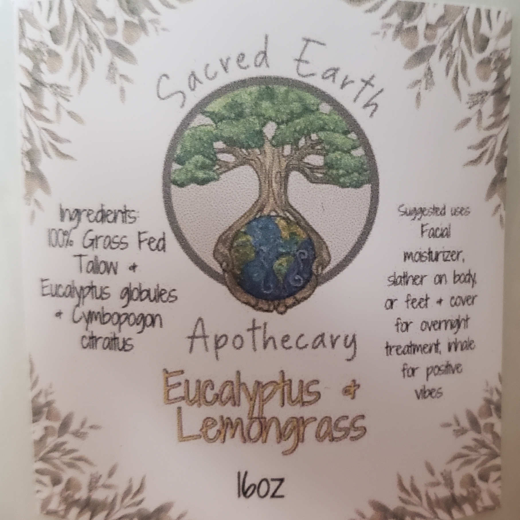 Sacred Earth Apothecary - 16oz Eucalyptus & Lemongrass