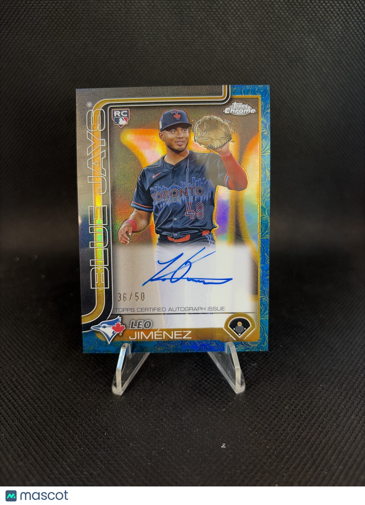 2025 Topps Chrome Gilded Collection Leo Jiménez Blue & Gold Auto /50 RC