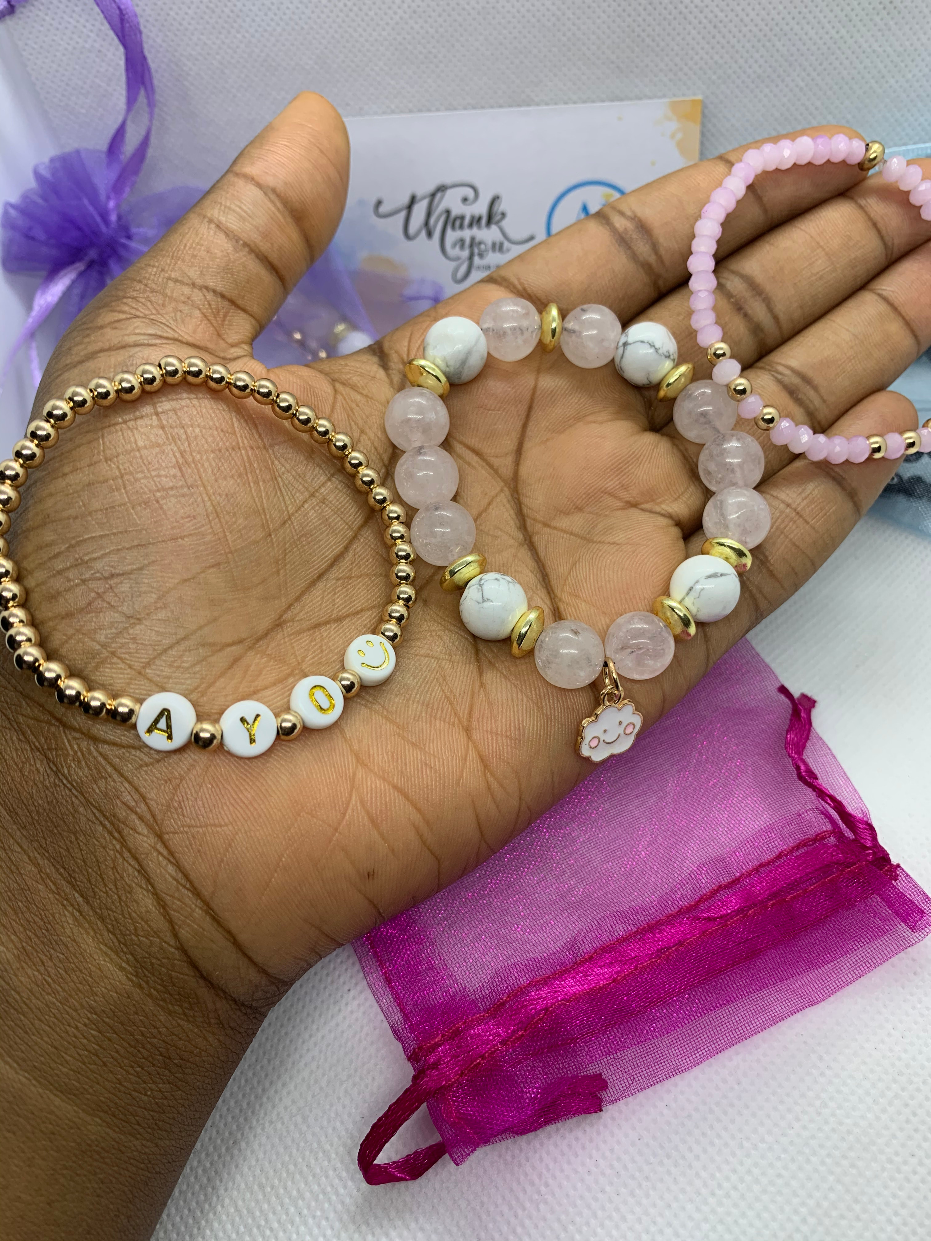 Gold Filled Custom Word Bracelets view 3