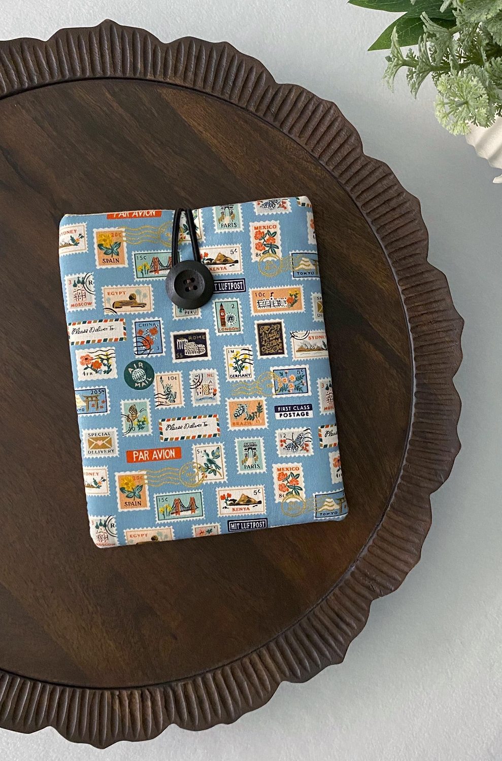 Kindle Paperwhite Cover – Postage Stamps, Light Blue
