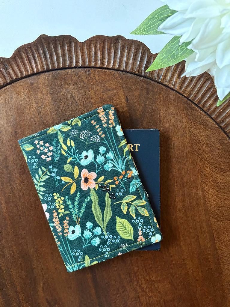 Passport Cover – Herb Garden (Dark) – handmade passport cover