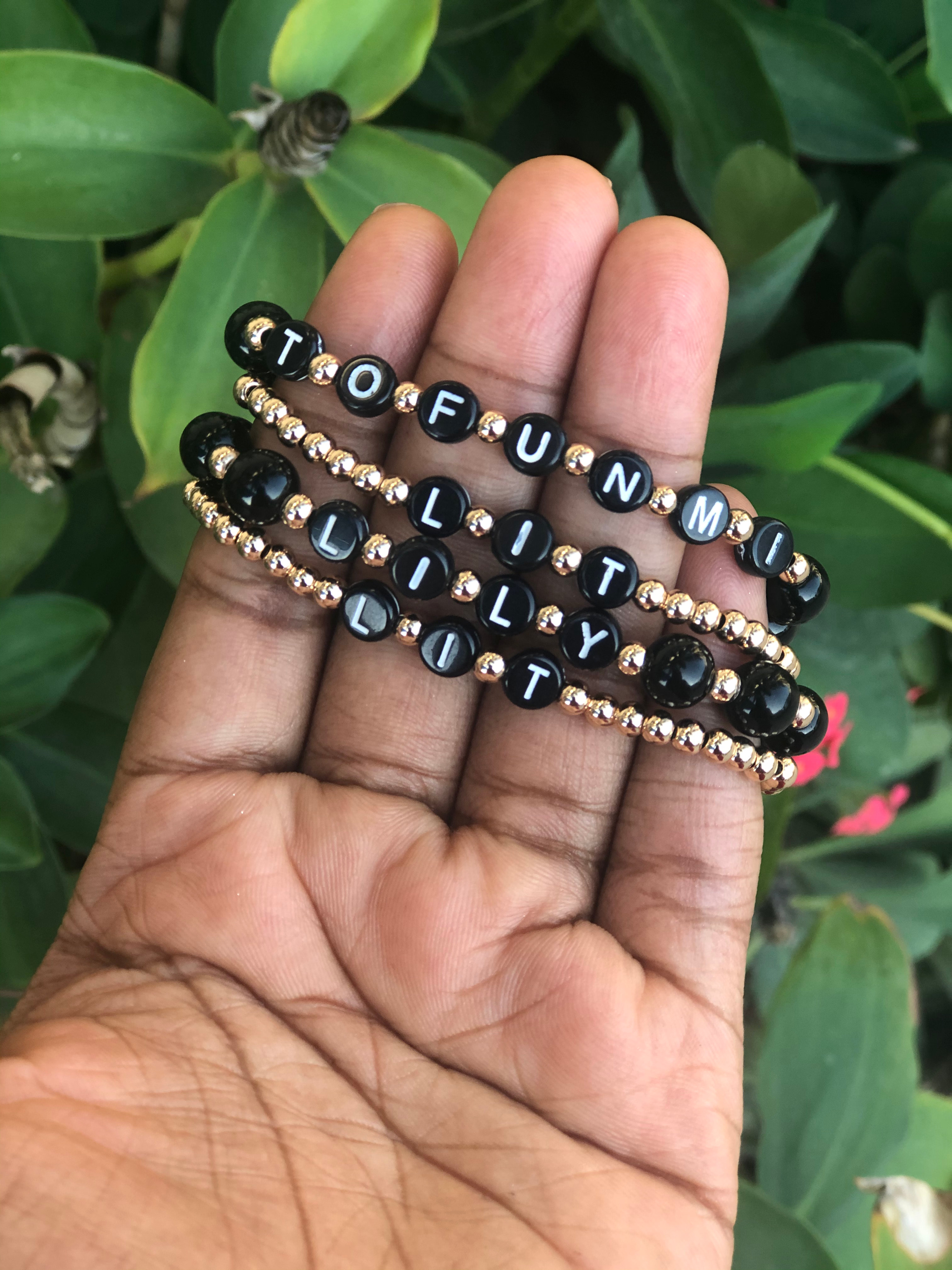 Gold Filled Custom Word Bracelets