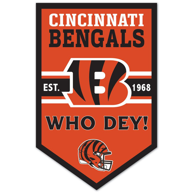 Cincinnati Bengals Chevron Wood Banner Sign 11x17"
