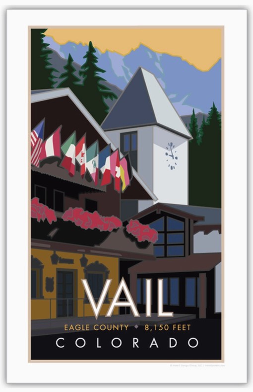 Vail Village Colorado Framed Poster 11"X17"