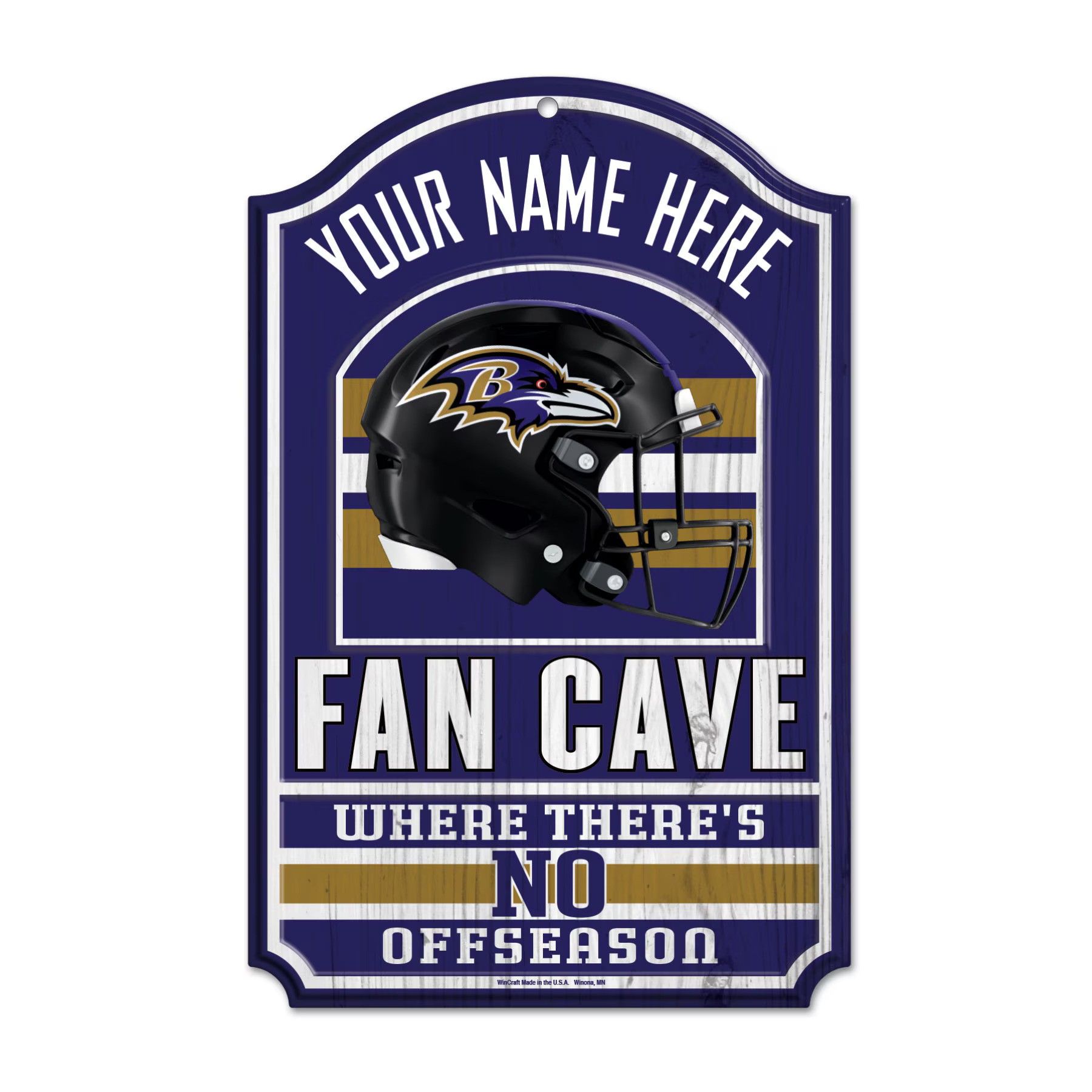 Baltimore Ravens Wood Fan Cave Sign 11x17"