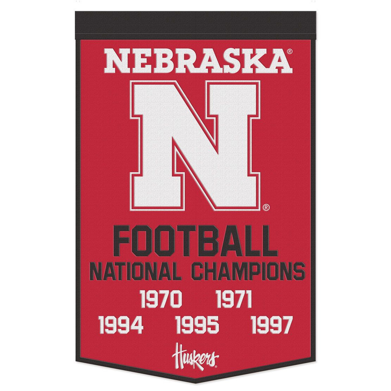 Nebraska Huskers Wool Football Dynasty Championship Banner 24x38"