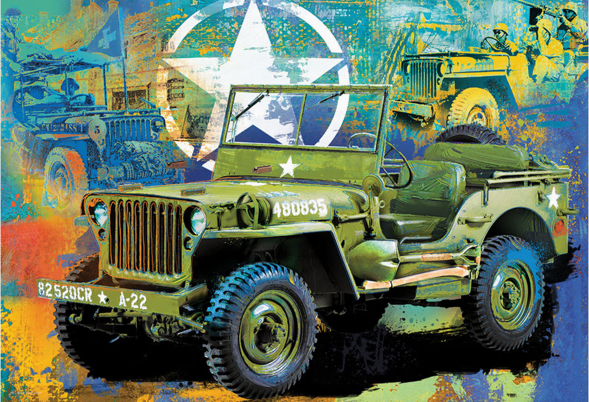 Army Jeep Puzzle Tin
