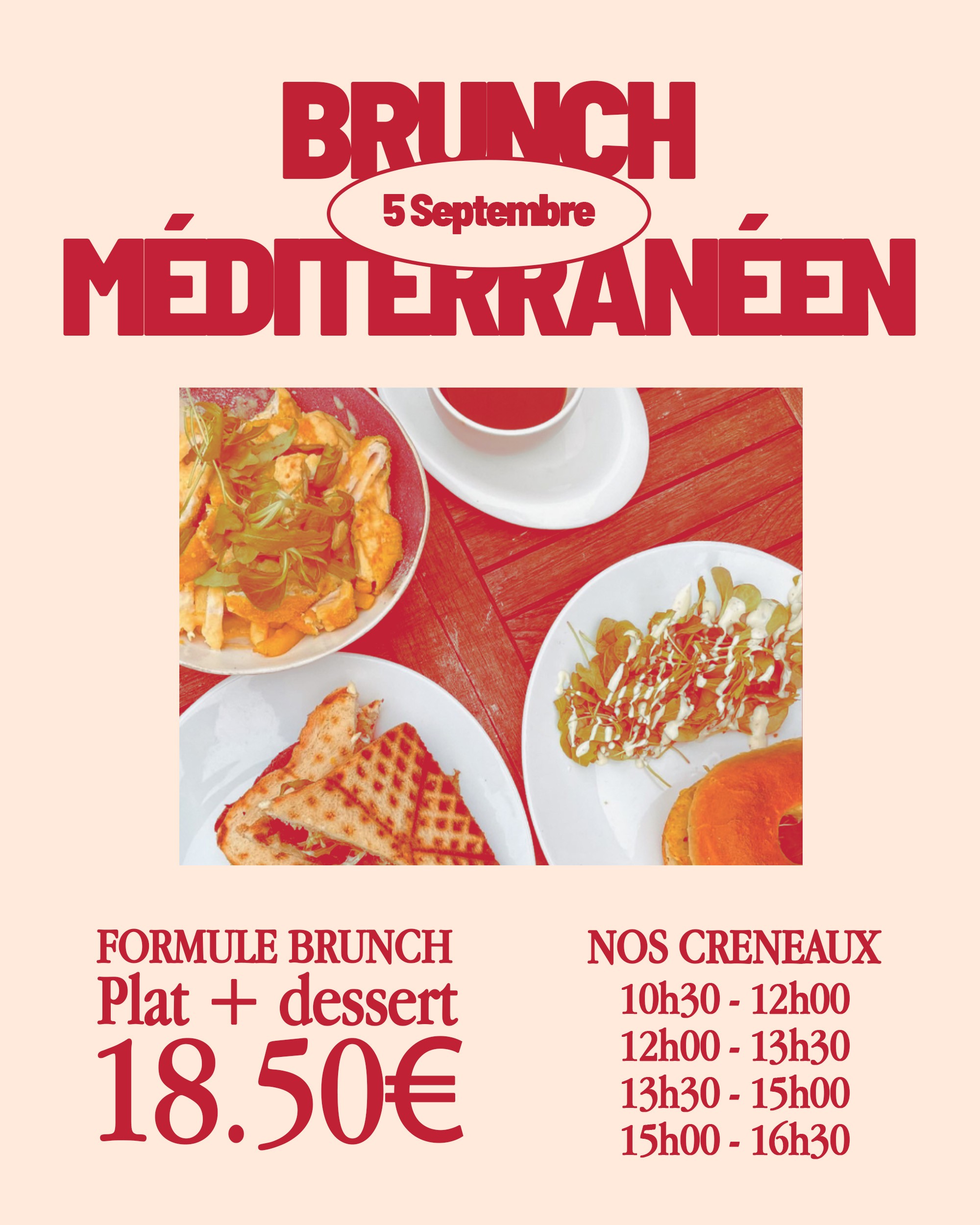 BRUNCH MÉDITERRANÉEN — 5 SEPTEMBRE