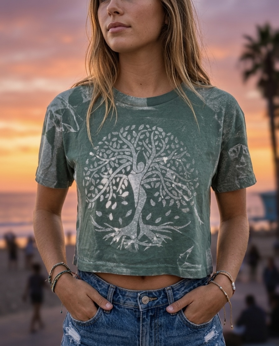 Tree Goddess Green Crop Top