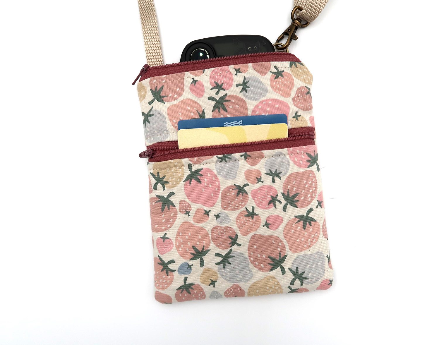 Small Crossbody Bag – Japanese Strawberries, photo 4 of 6