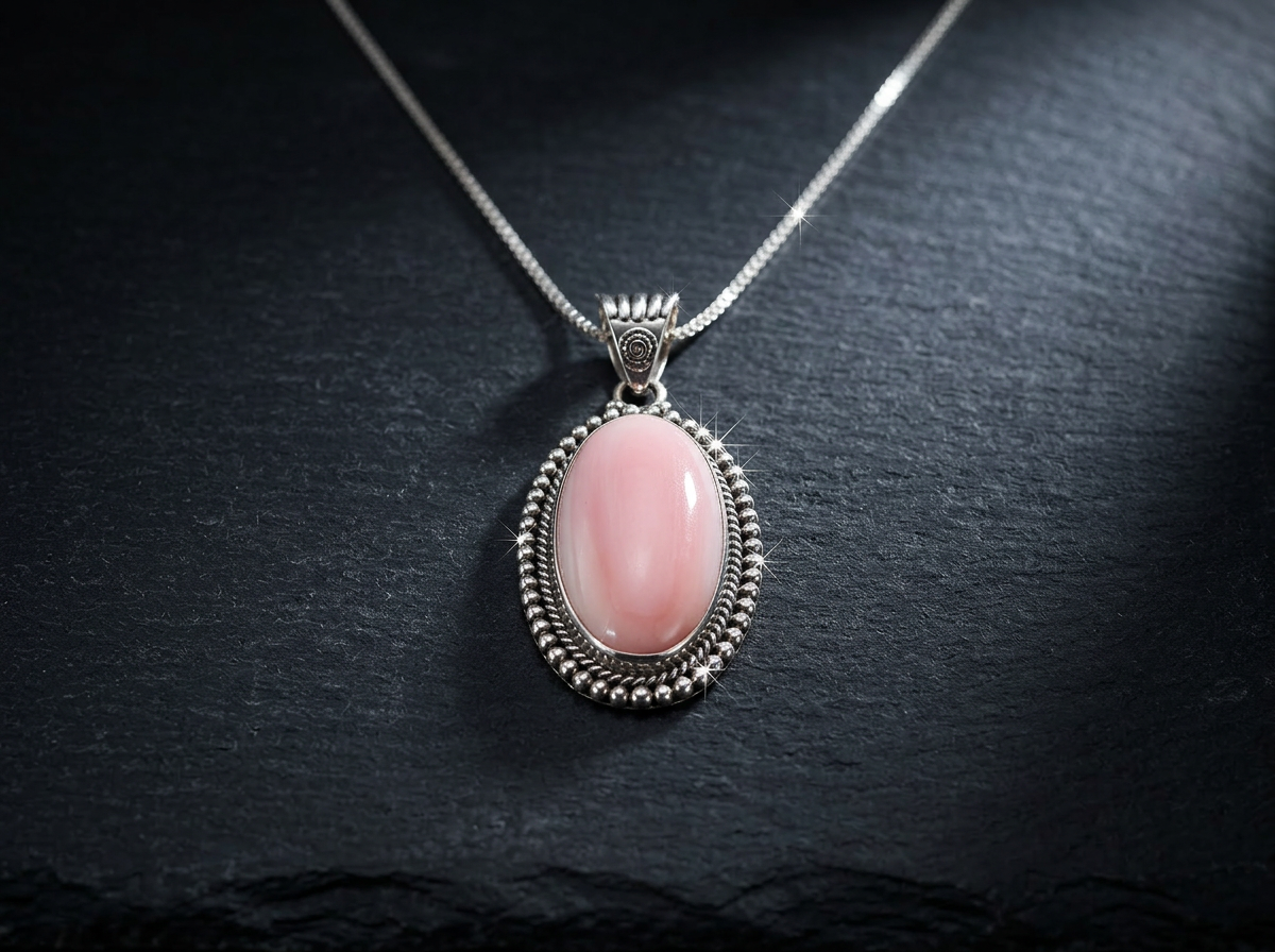 Sterling Silver Conch Shell Pendant - 0.75x2 in. #010