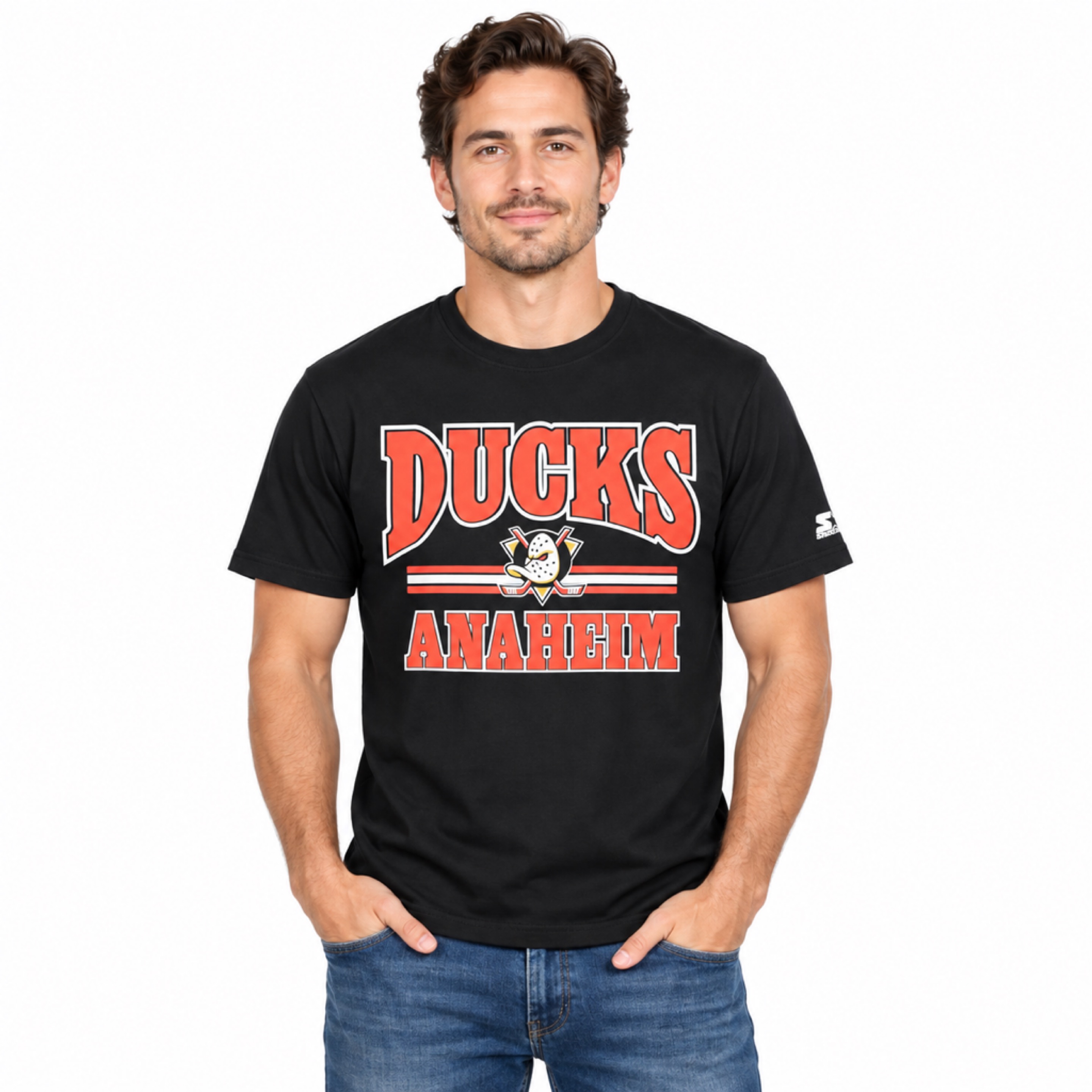 Anaheim Ducks Black Starter Team Stripe Shirt