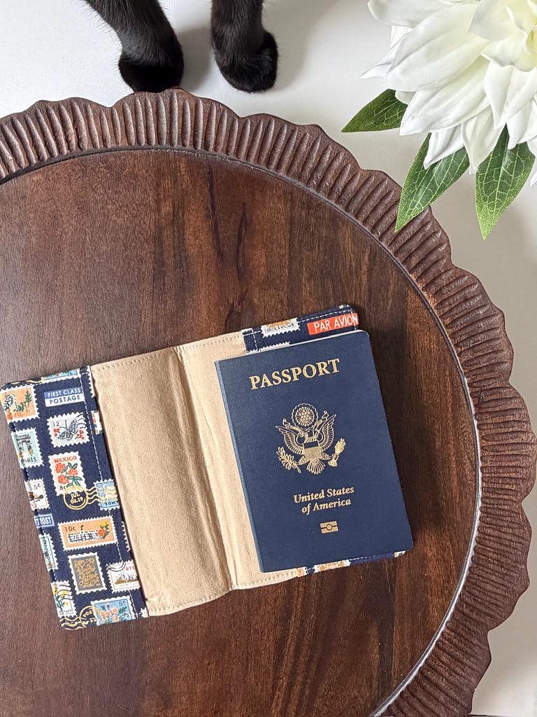 Passport Cover – Postage Stamps Navy, photo 4 of 4
