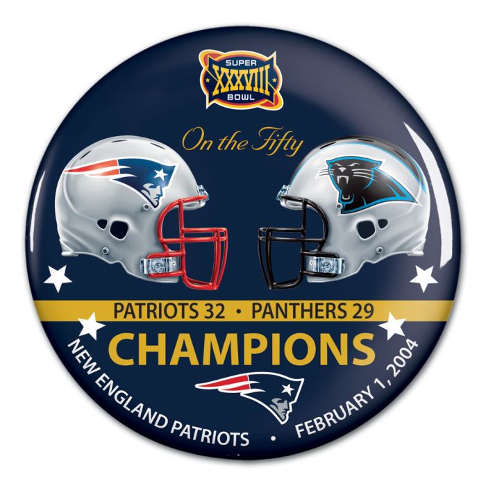 New England Patriots Super Bowl XXXVIII Champions Button