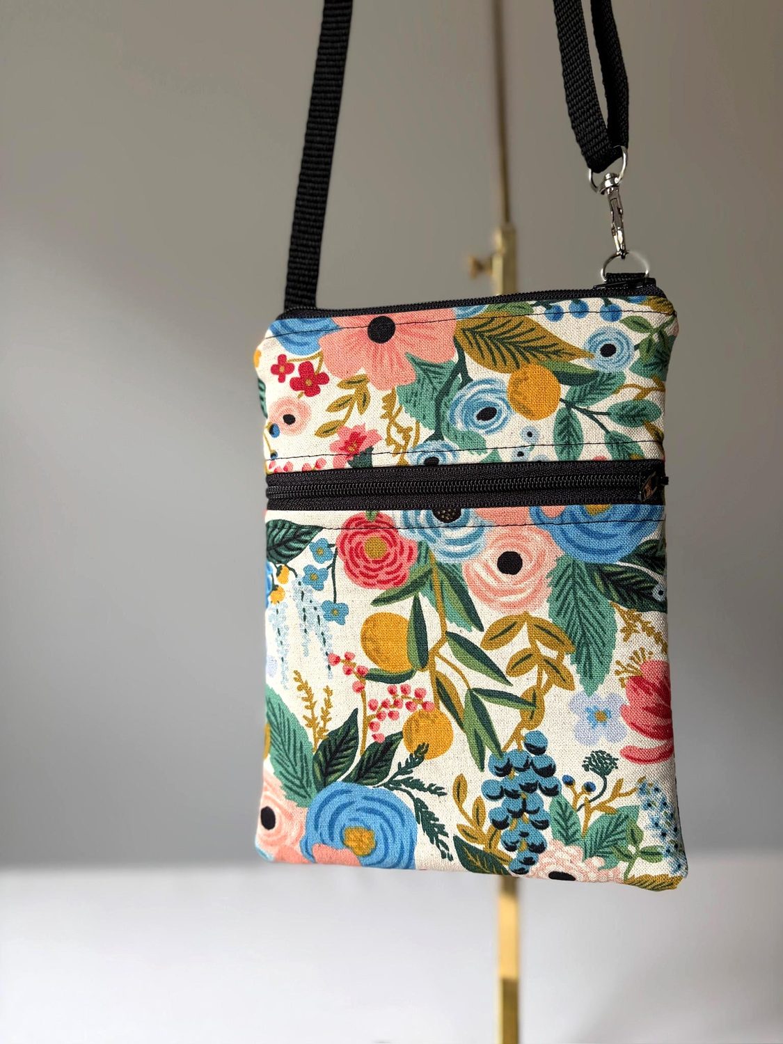 Small Crossbody Bag – Rosy Florals on Cream, photo 2 of 9