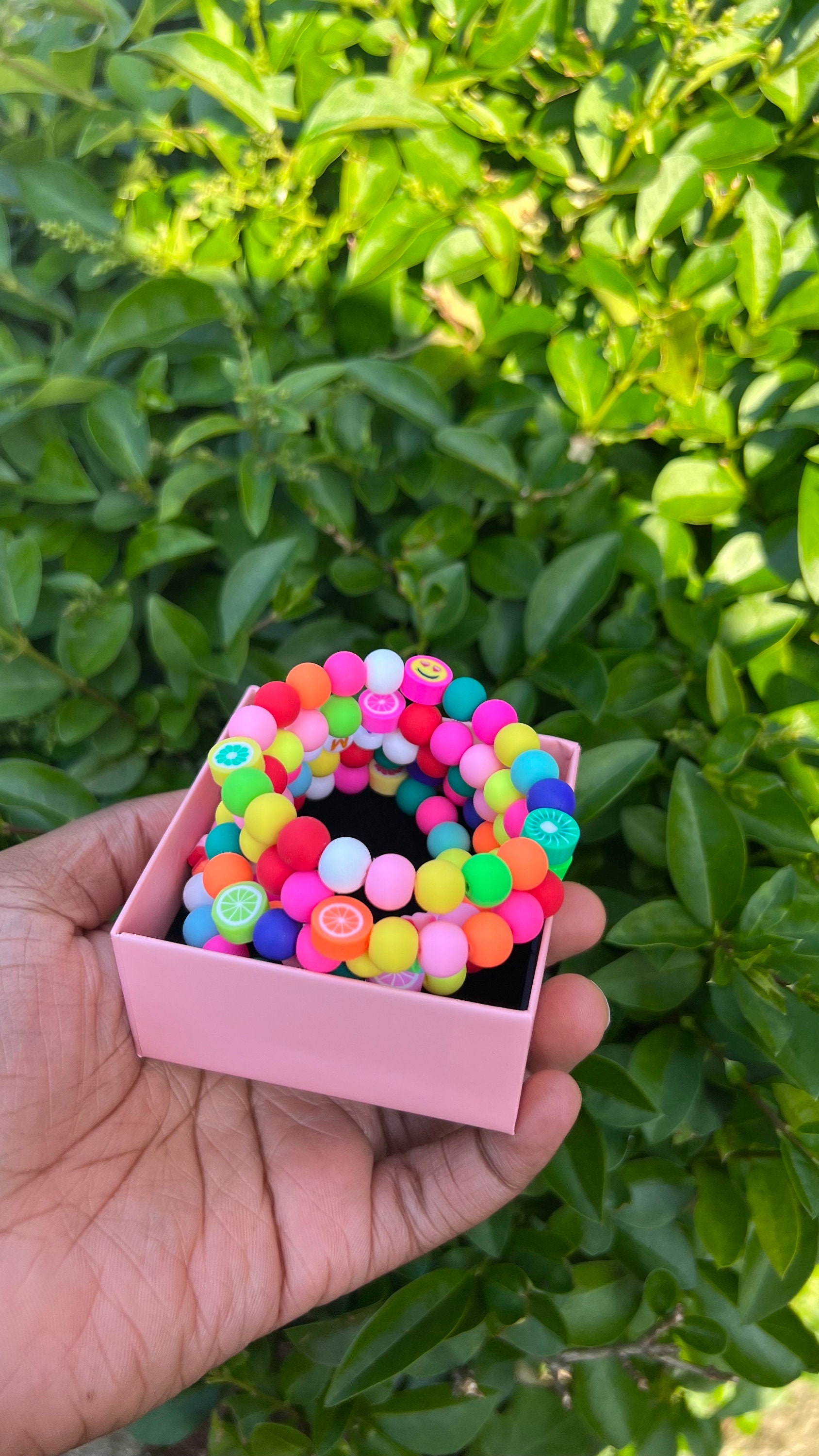 Personalized Kids Name Bracelet – Colorful Beaded Fruit Charm Jewelry, watermelon & stawberry view 8