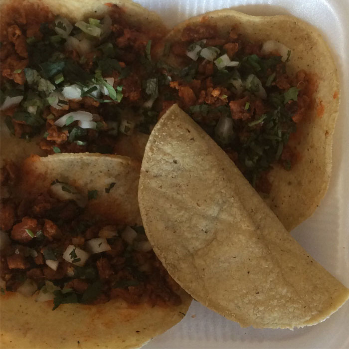 4 Tacos al Vapor - 4 Steam Meat Tacos from Tacos del Valle