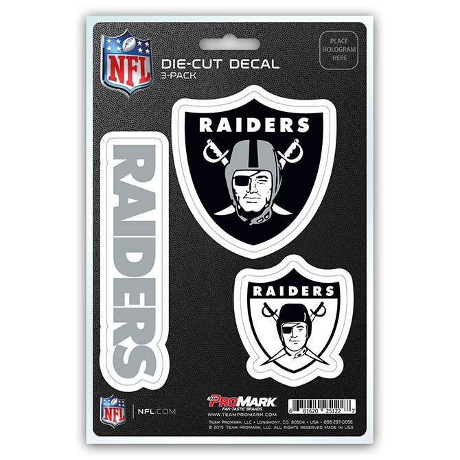 Las Vegas Raiders Die Cut Team Decals 3pk