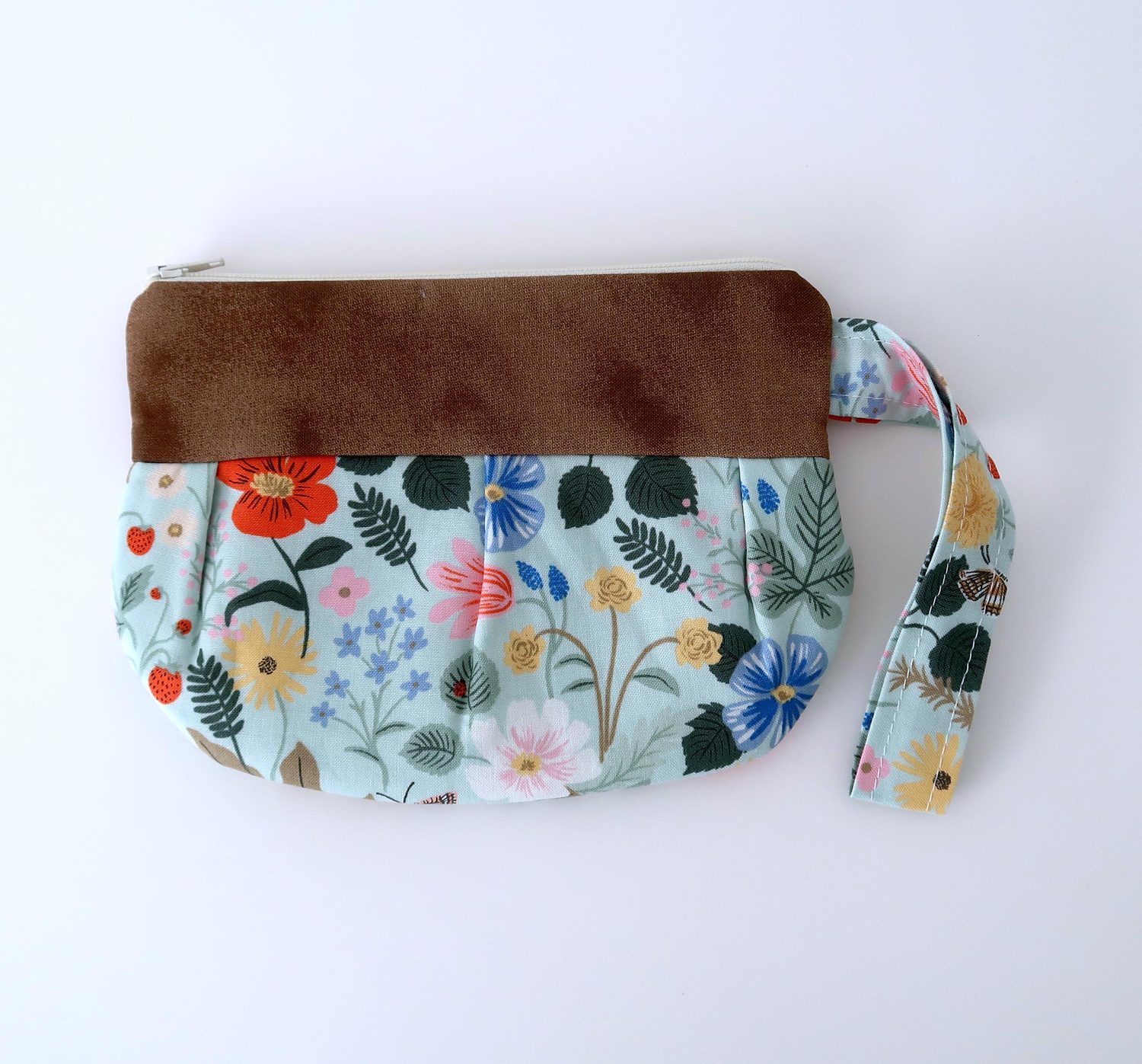 Pleated Wristlet – Wildflowers on Mint, photo 6 of 6