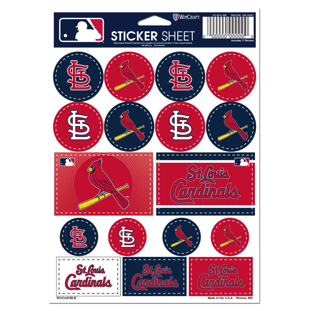 St. Louis Cardinals Vinyl Decal Sheet 5x7"