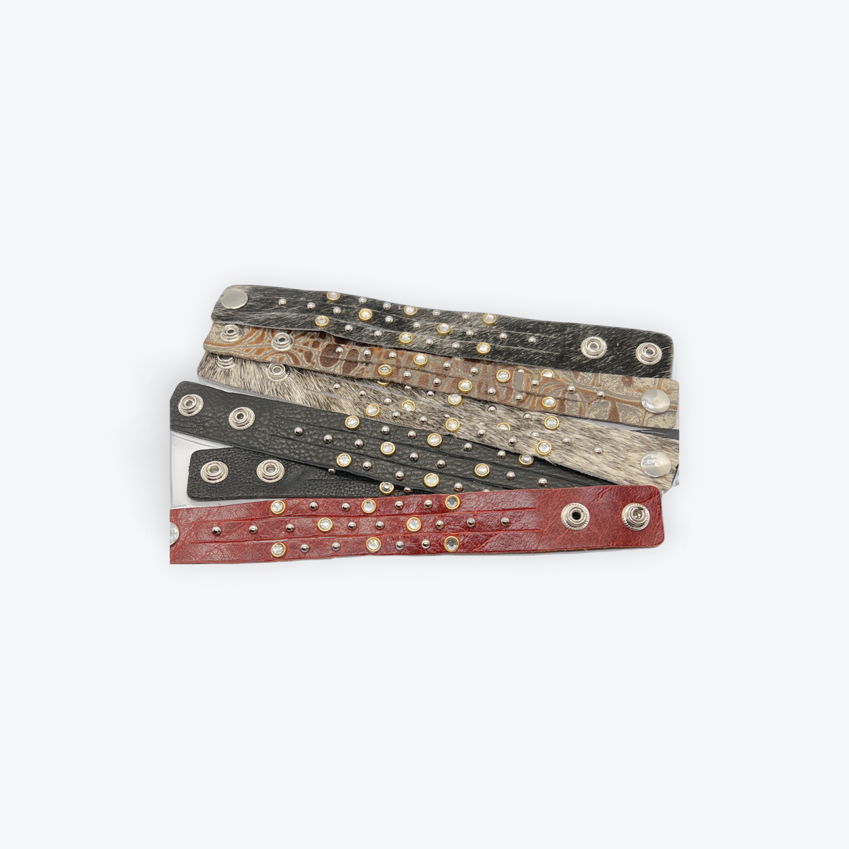 1" Leather Bracelet Stud and CZ