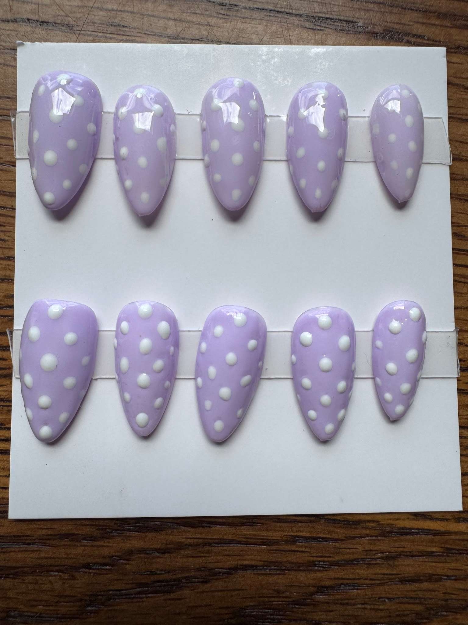 Purple Candy Dots hand-painted nail set