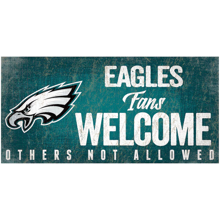 Philadelphia Eagles Wood Welcome Sign
