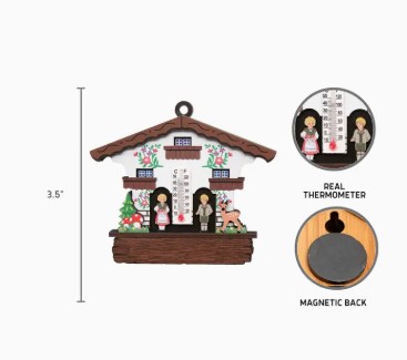 Thermometer German Clock House Magnet