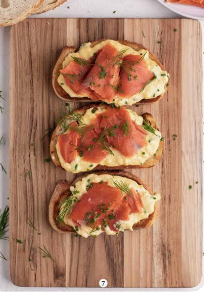 Salmon, Scrambled Egg on Sough Dough Toast