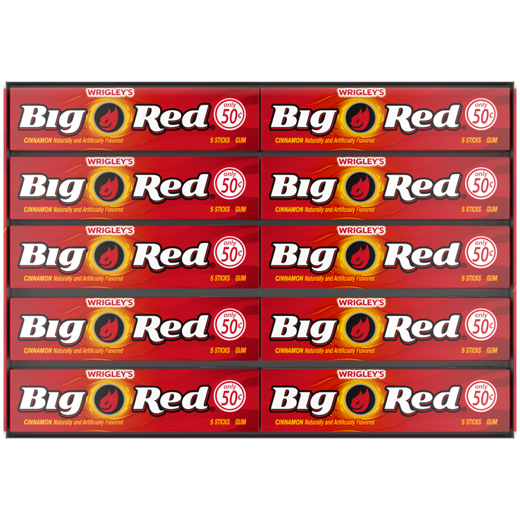 Wrigley Big Red Gum 5 Stick Pack 40ct Tray