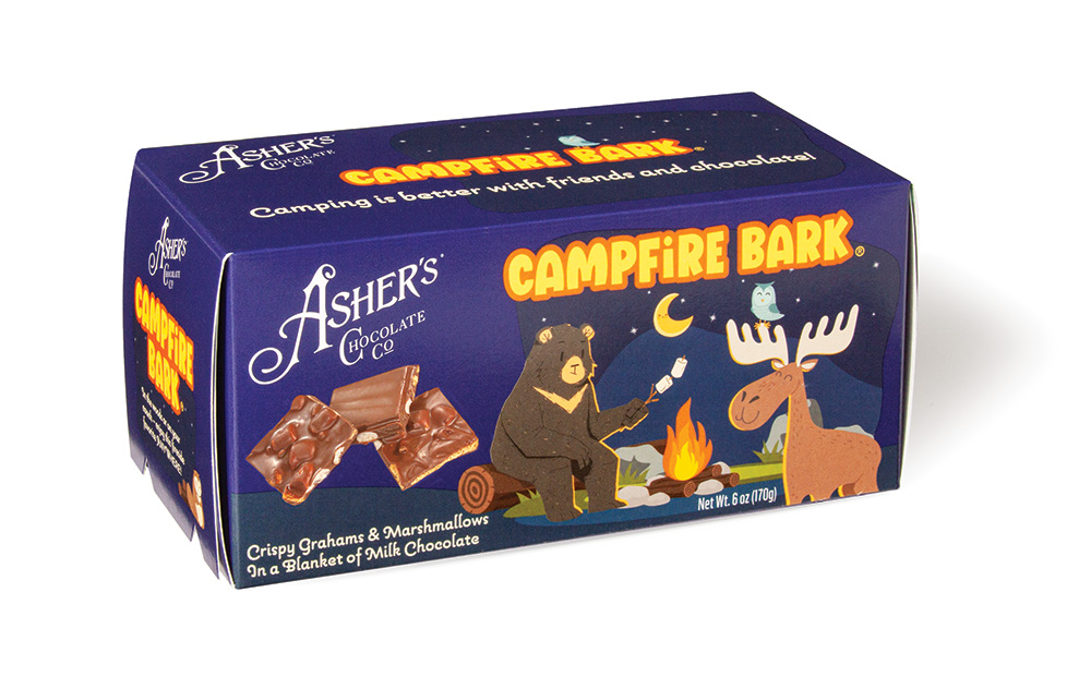 Asher's Milk Chocolate Campfire Bark Graham 6oz Box 4 ct