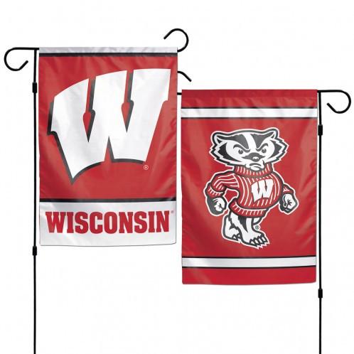 Wisconsin Badgers Flag 2 Sided Garden Flag 12x18"