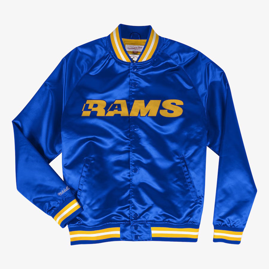 Los Angeles Rams Royal Satin Mitchell and Ness Satin Jacket