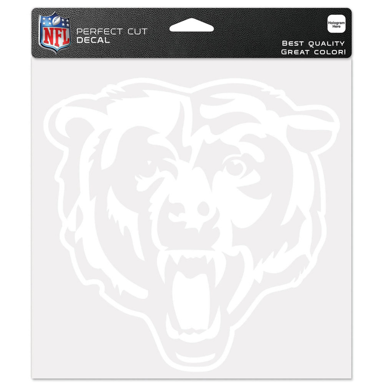 Chicago Bears White Perfect Cut Decal 8x8"