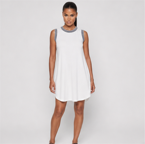 Women’s U Neck Sleeveless A Line Casual Swing Mini Dress